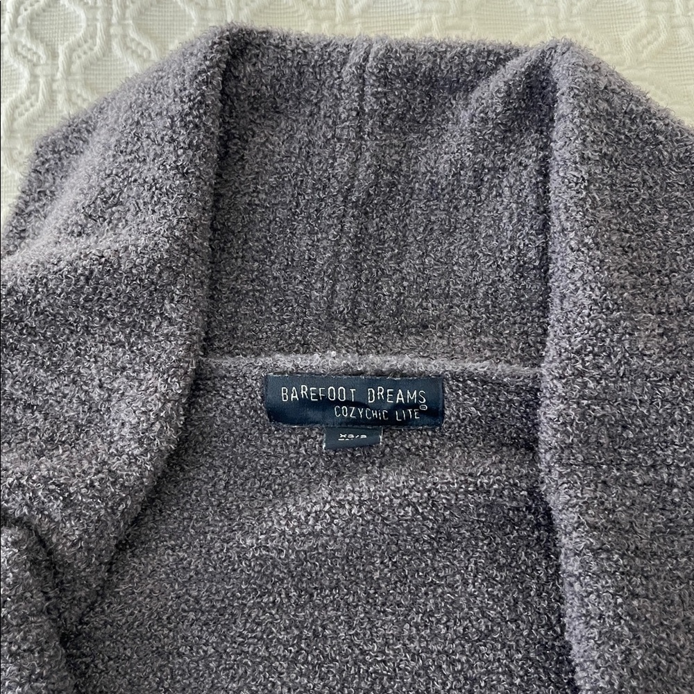 Barefoot Dreams CozyChic Circle Cardigan Women's Charcoal Open Front - Picture 2 of 10